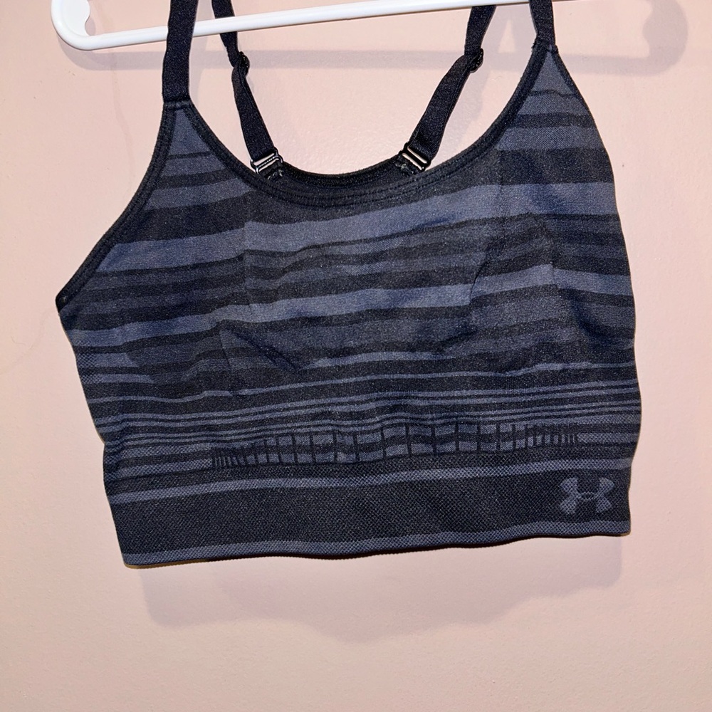 Under Armour Women's Dark Gray Striped Sports Bra